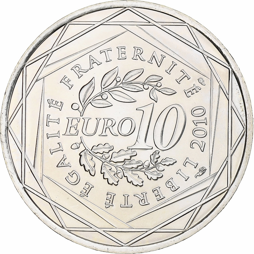 Francja, 10 Euro, Haute-Normandie, 2010, Monnaie de Paris, MS(65-70), Srebro