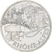 Francja, 10 Euro, Rhône Alpes, 2011, Rhône-Alpes, MS(65-70), Srebro