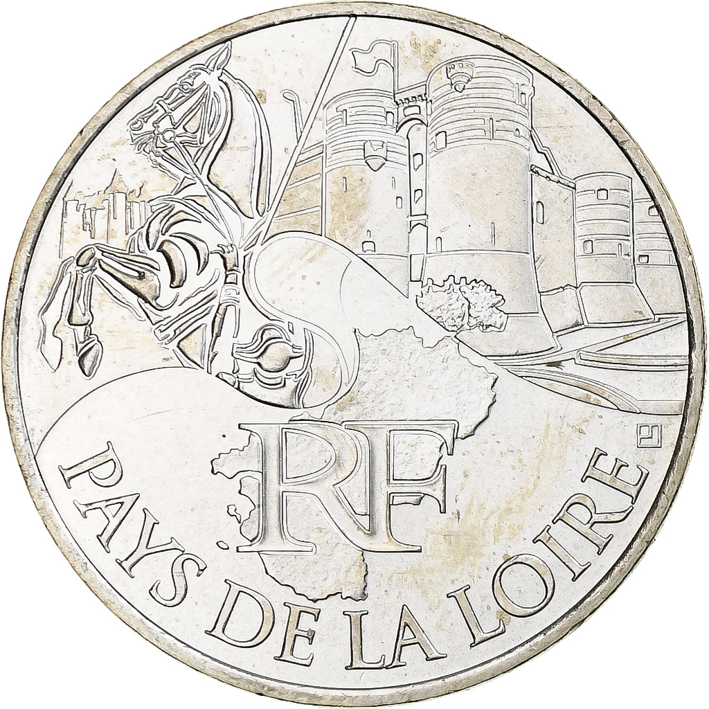 Francia, 10 Euro, 2011, Pays De La Loire, FDC, Plata
