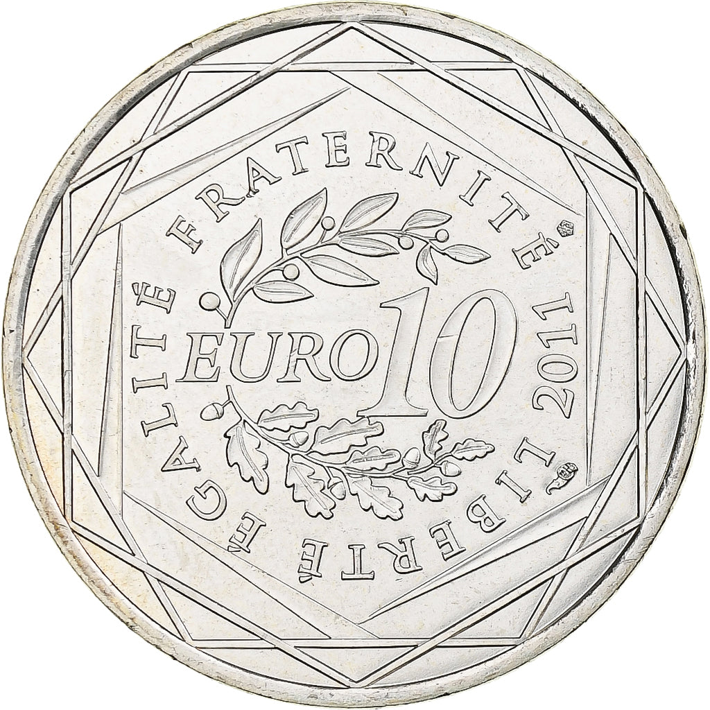 France, 10 Euro, Alsace, 2011, Paris, MS(65-70), Silver, KM:1734