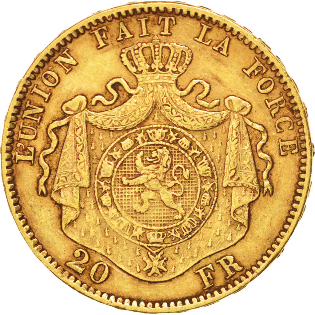 Belgique, Léopold II, 20 Francs, 1877, KM 37