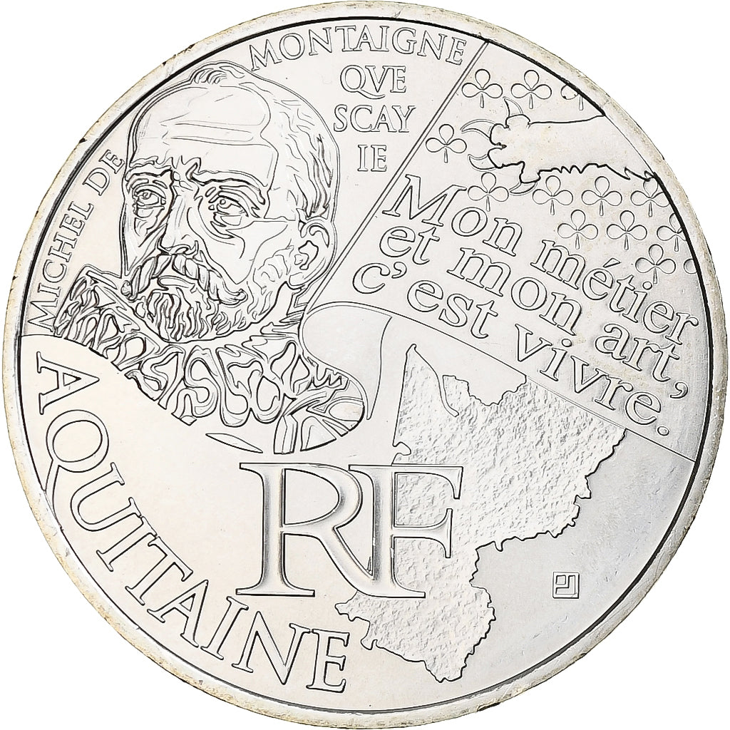 Frankreich, 10 Euro, 2012, Paris, Aquitaine, STGL, Silber, Gadoury:EU514