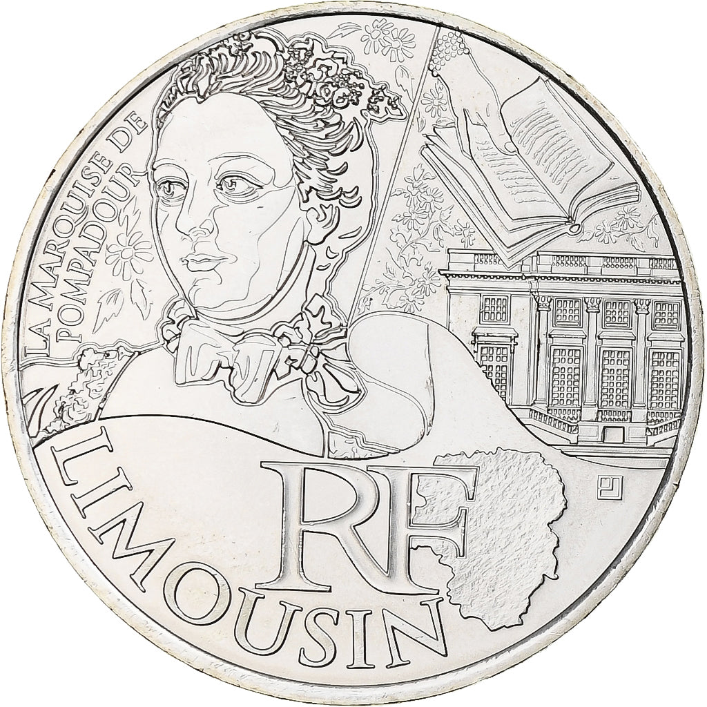 France, 10 Euro, Limousin, 2012, Paris, FDC, Argent, Gadoury:EU514, KM:1878