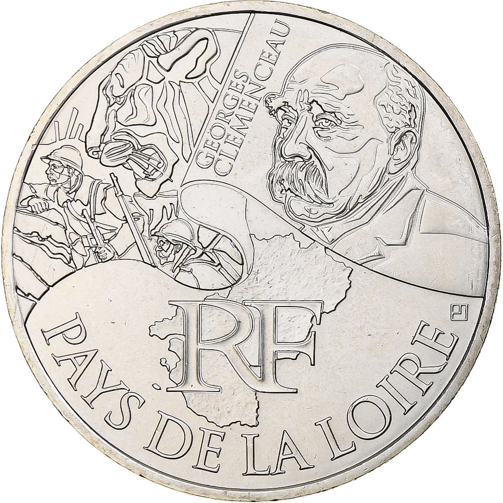 Francia, 10 Euro, Pays de la Loire, 2012, Paris, FDC, Argento, KM:1881