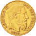BELGIUM, 20 Francs, 20 Frank, 1878, KM #37, EF(40-45), Gold, 6.44