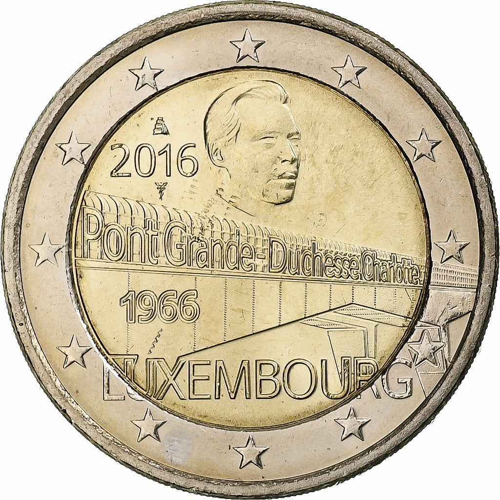 Luxembourg, 2 Euro, Pont Grande Duchesse Charlotte, 2016, FDC, Bimétallique
