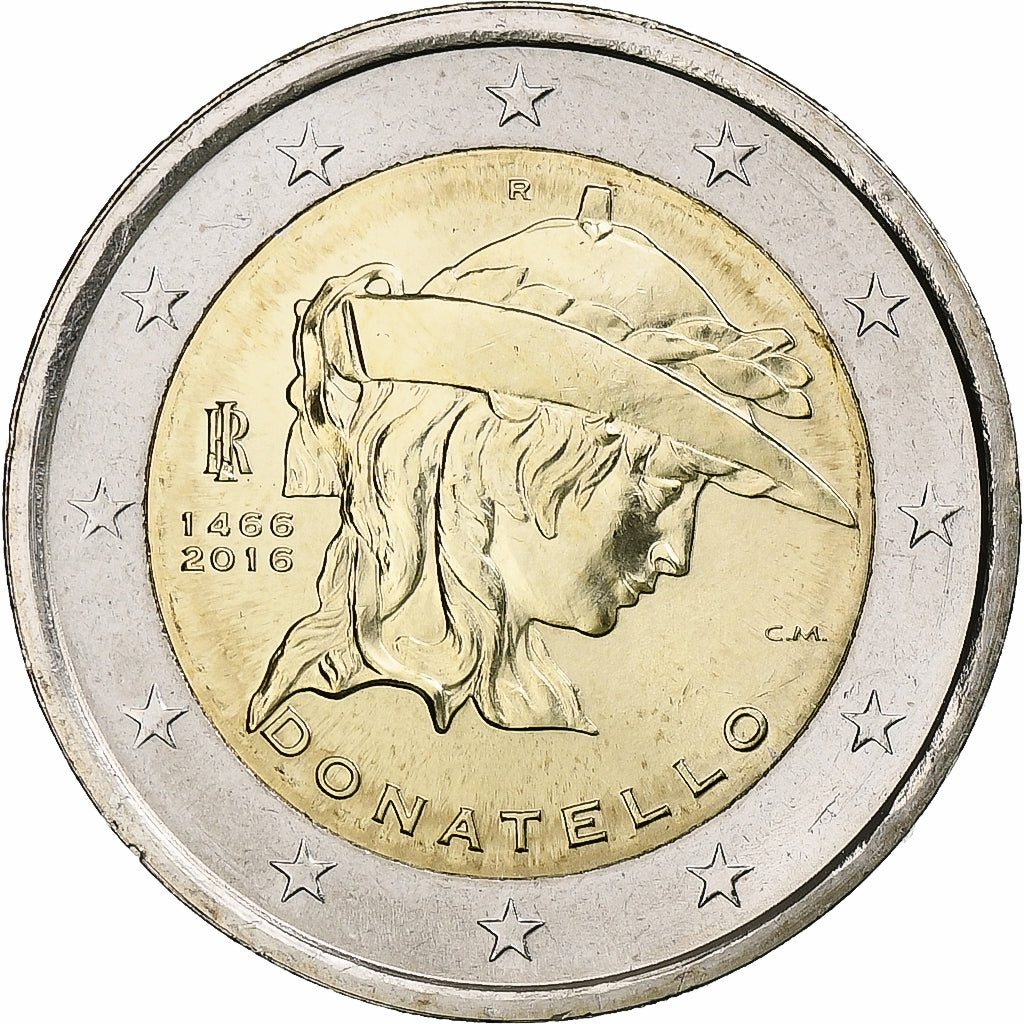 Italia, 2 Euro, Donatello, 2016, FDC, Bi-metallico