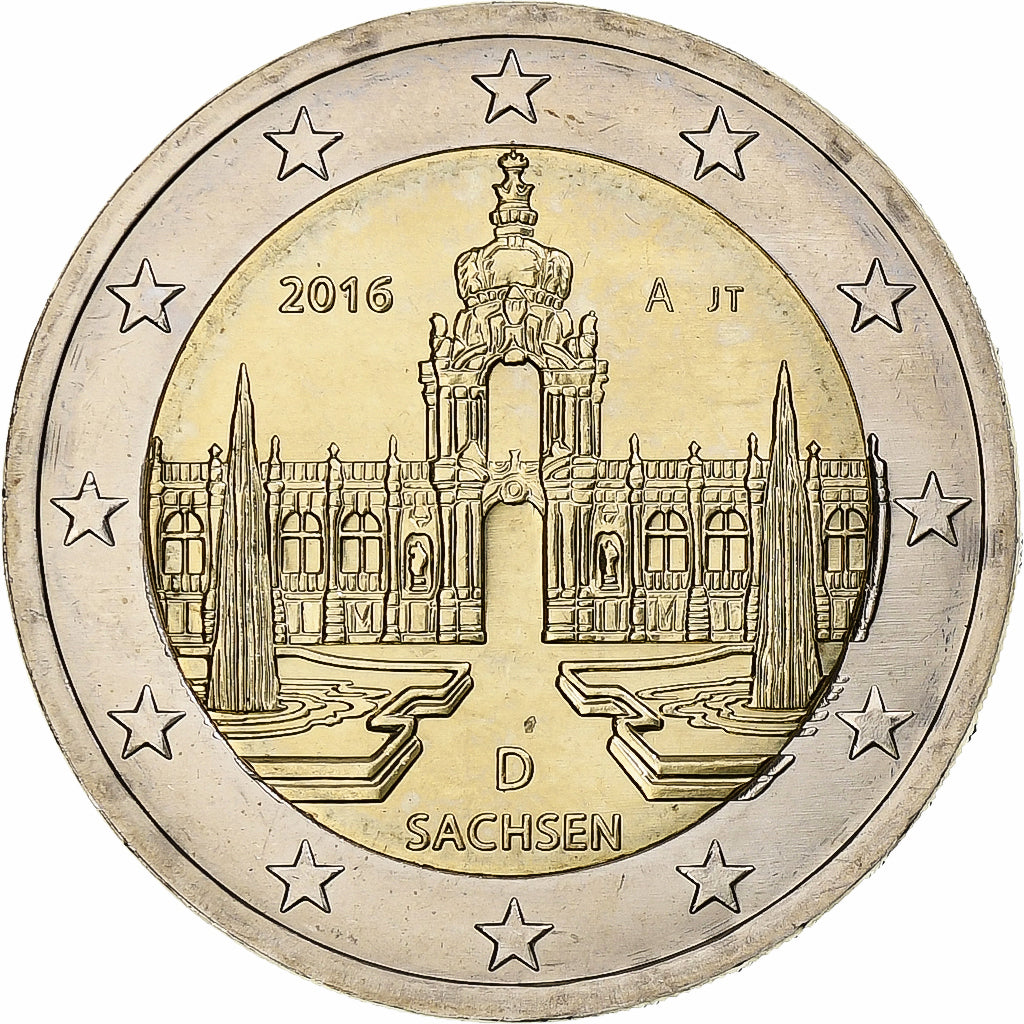 Germania, 2 Euro, Sachsen, 2016, SPL+, Bi-metallico, KM:New