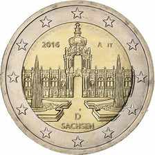 Germania, 2 Euro, Sachsen, 2016, SPL+, Bi-metallico, KM:New