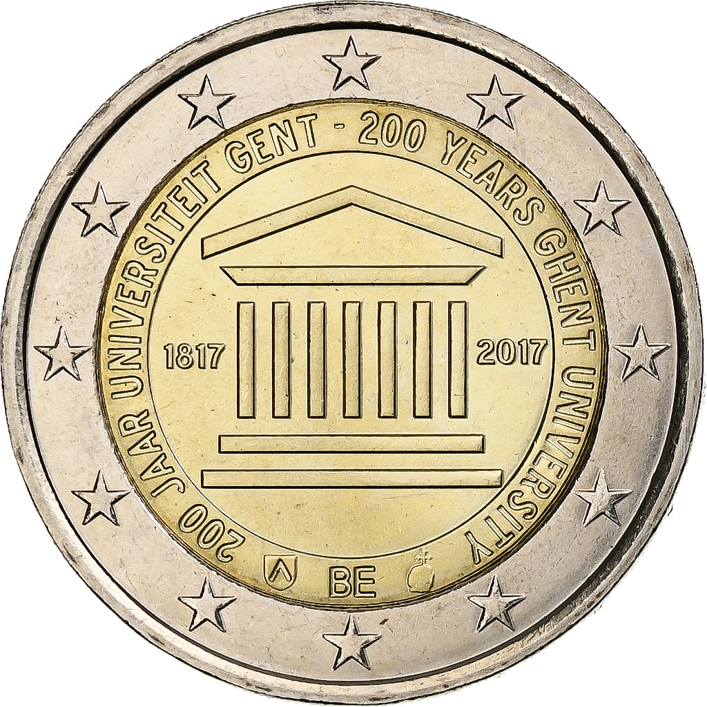 Belgique, 2 Euro, 200 ans Ghent University, 2017, SPL+, Bimétallique, KM:New