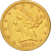 UNITED STATES, Coronet Head, $5, Half Eagle, 1883, U.S. Mint, KM #101,...
