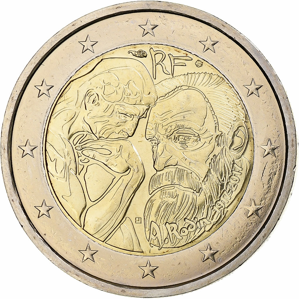 France, 2 Euro, Auguste Rodin, 2017, Paris, MS(64), Bi-Metallic, KM:New