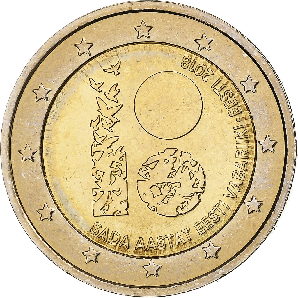 Estonia, 2 Euro, Independence of Estonia, 2018, UNZ+, Bi-Metallic
