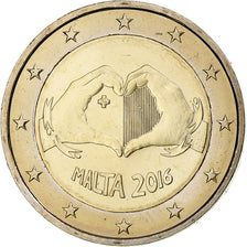 Malta, 2 Euro, Heart, 2016, MS(64), Bimetaliczny