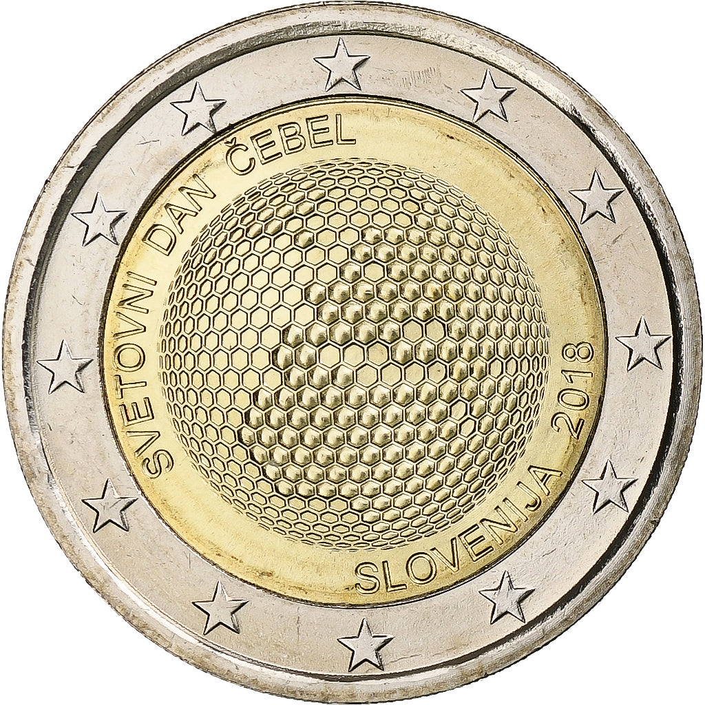 Eslovenia, 2 Euro, Journée mondiale des abeilles, 2018, SC+, Bimetálico