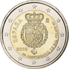 Espagne, 2 Euro, 50ème anniversaire de Felipe VI, 2018, SPL+, Bimétallique