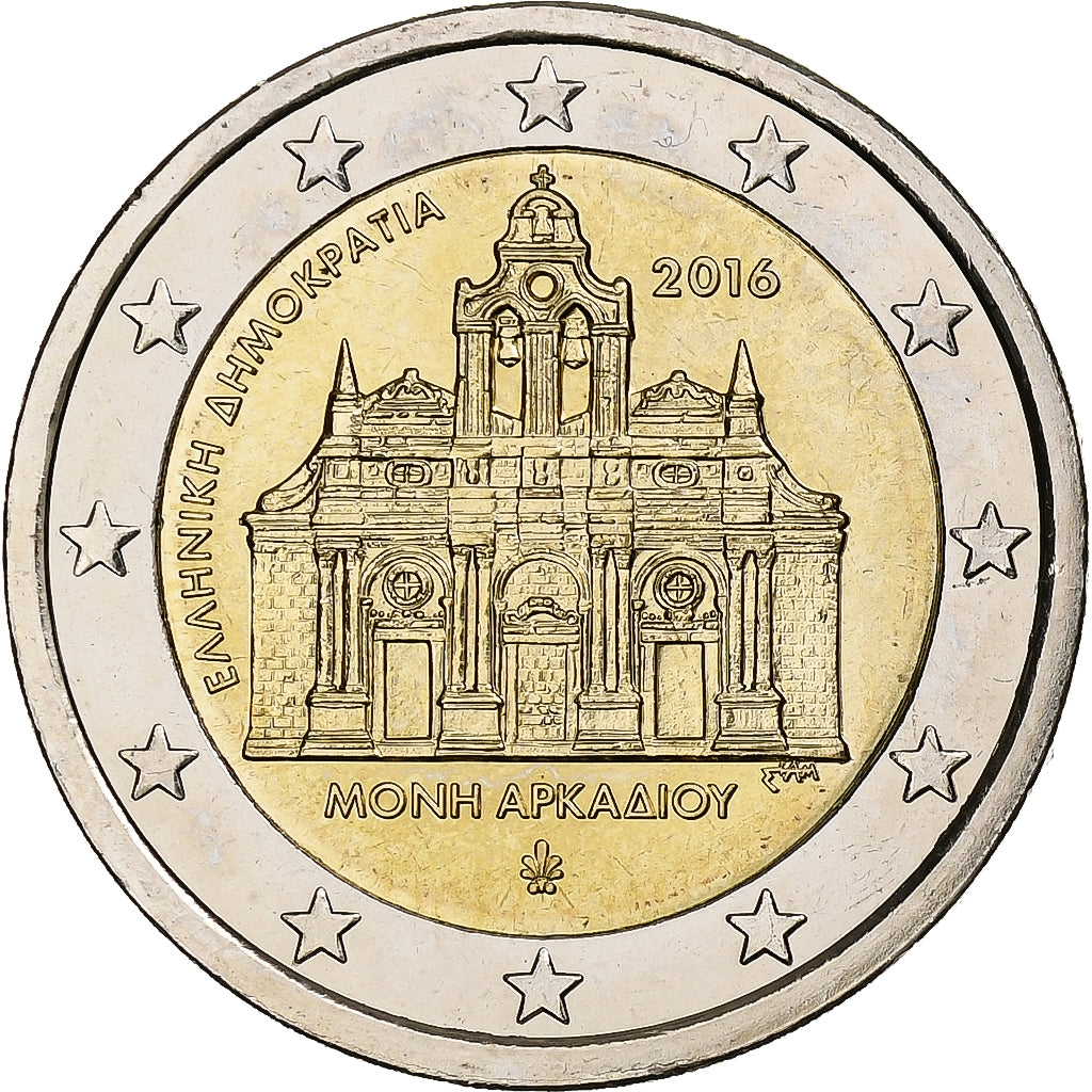 Grecia, 2 Euro, Holocauste du monastère d'Arkadi, 2016, Athens, SC+