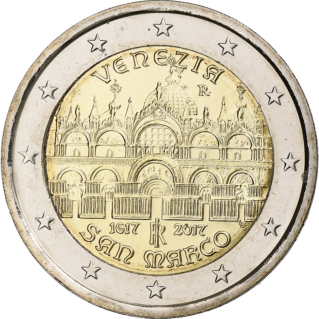 Włochy, 2 Euro, Basilique Saint Marc, 2017, MS(64), Bimetaliczny