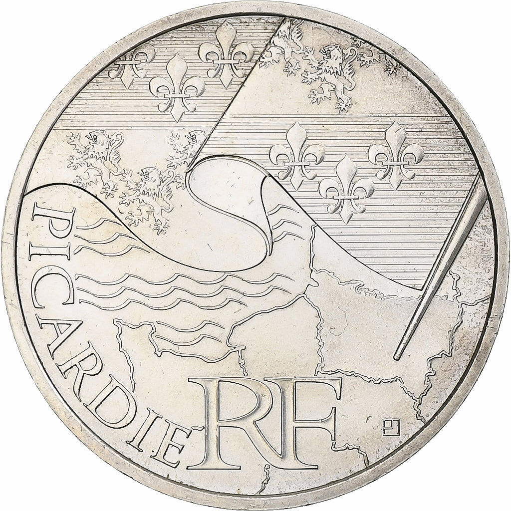 France, 10 Euro, Picardie, 2010, MS(63), Silver