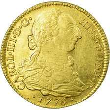 Coin, Colombia, Charles III, 4 Escudos, 1778, Popayan, AU(50-53), Gold, KM:44