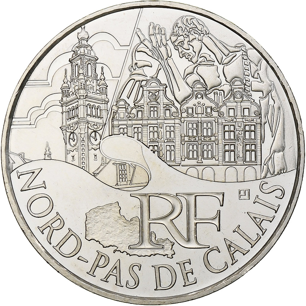 France, 10 Euro, Nord-Pas de Calais, 2011, Paris, MS(65-70), Silver