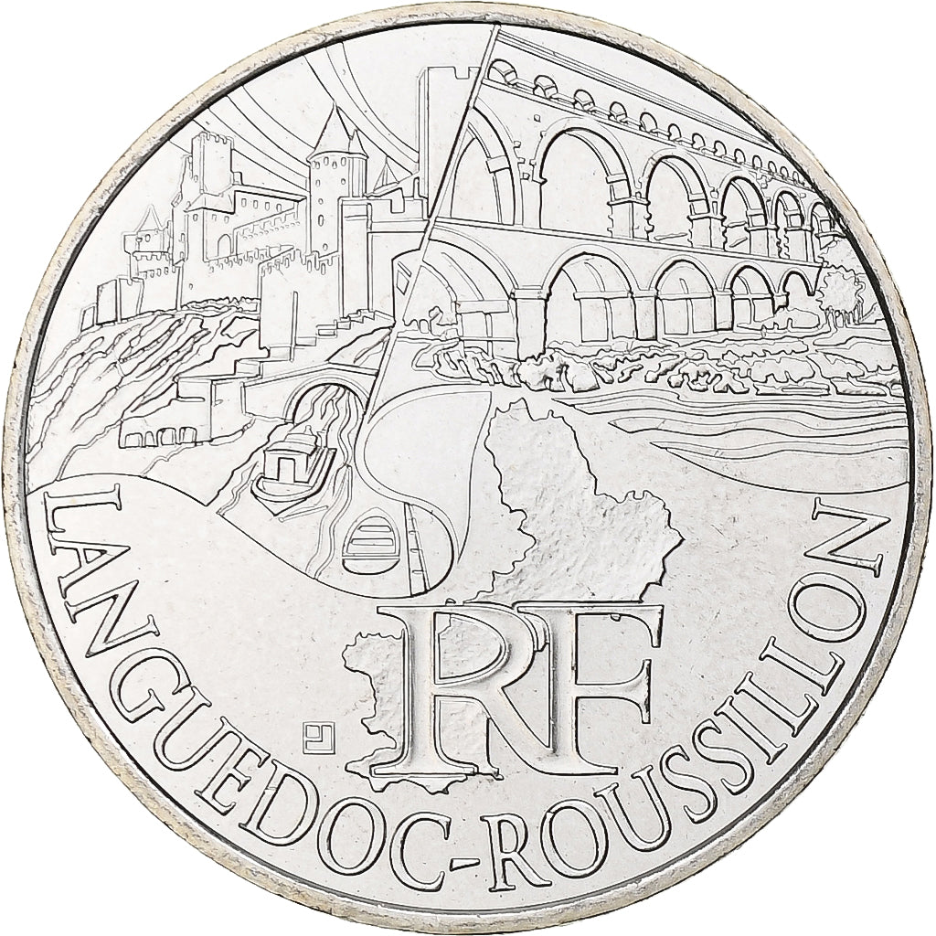 France, 10 Euro, Languedoc-Rousillon, 2011, Paris, FDC, Argent, KM:1741
