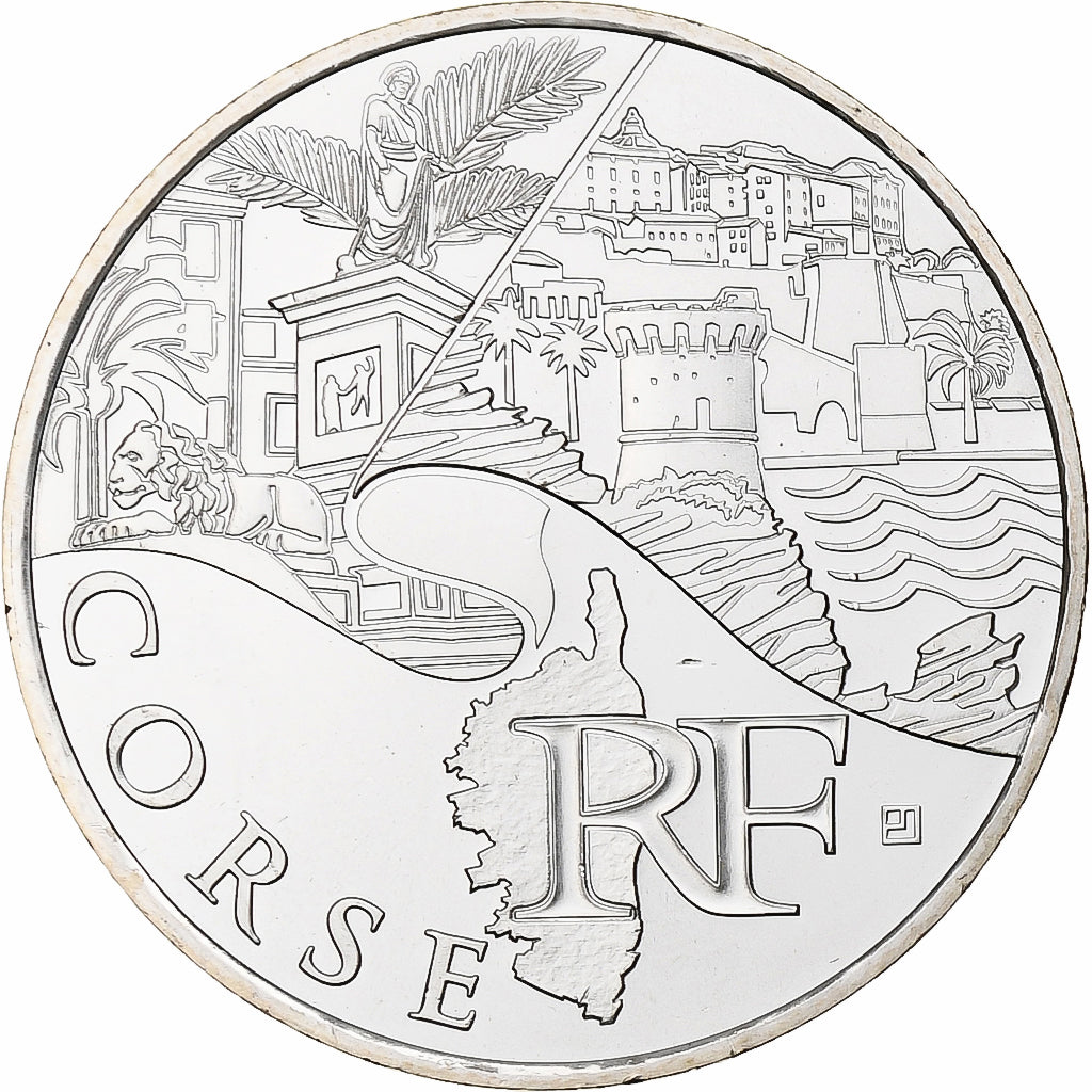 France, 10 Euro, Corse, 2011, Paris, FDC, Argent, KM:1740
