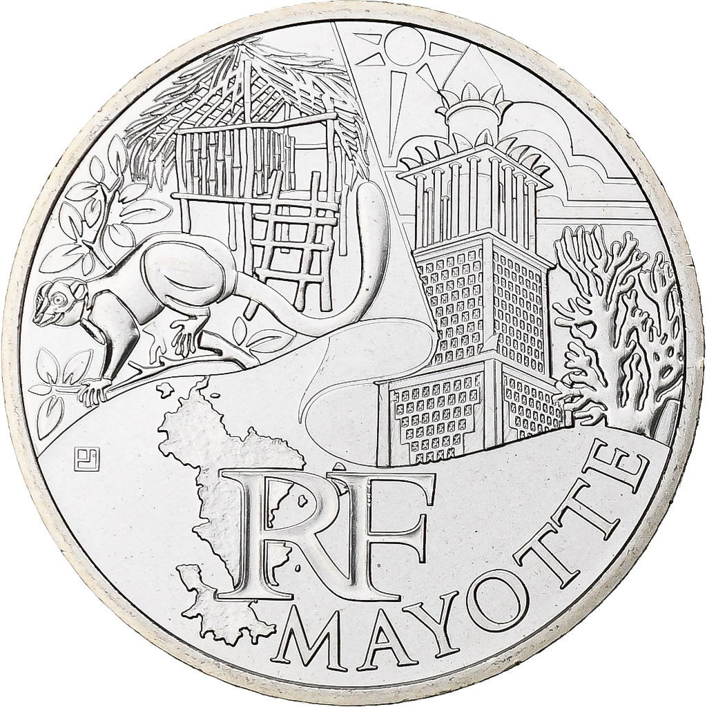 France, 10 Euro, Mayotte, 2011, Paris, FDC, Argent, Gadoury:EU450, KM:1726