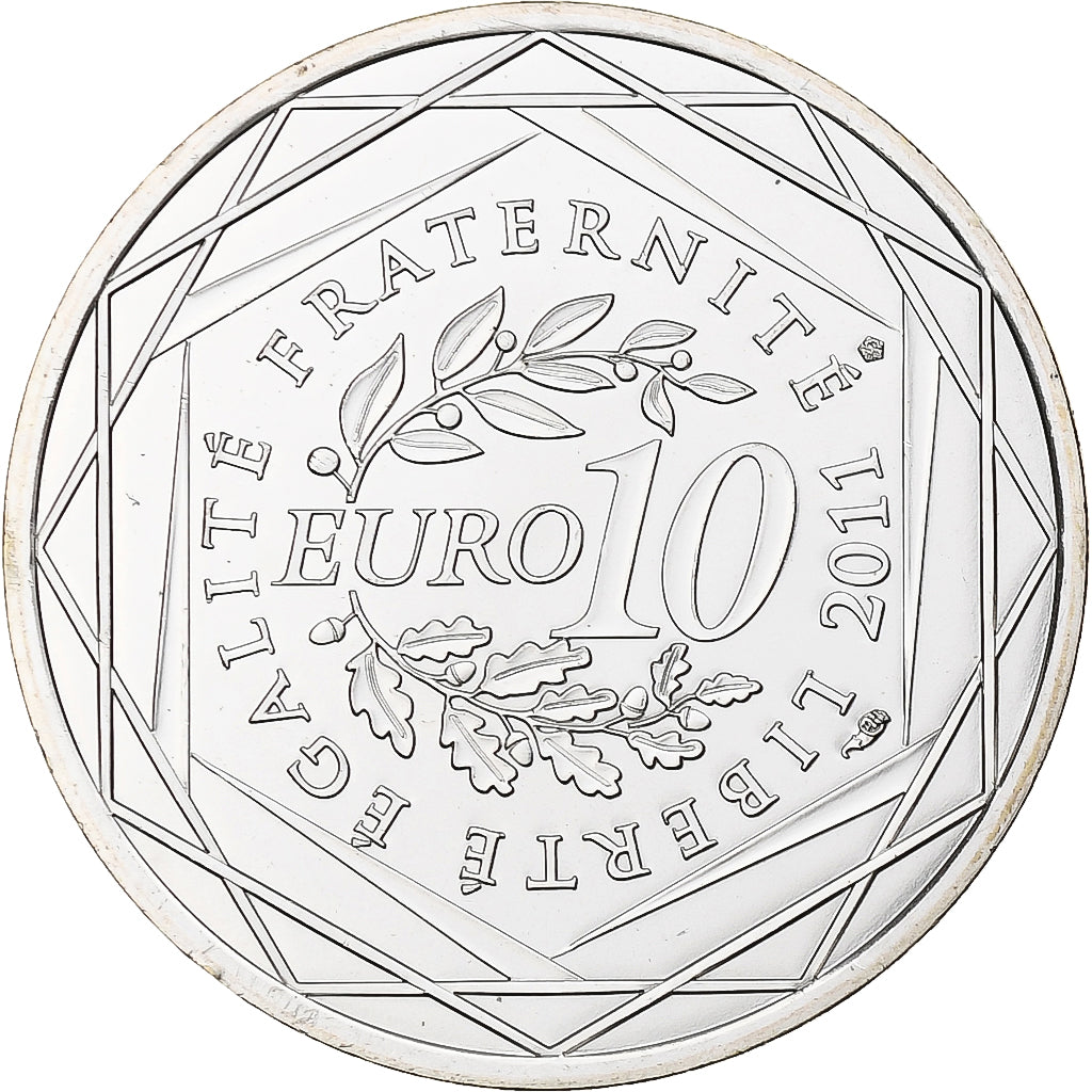 France, 10 Euro, Champagne-Ardenne, 2011, Paris, MS(65-70), Silver, KM:1733