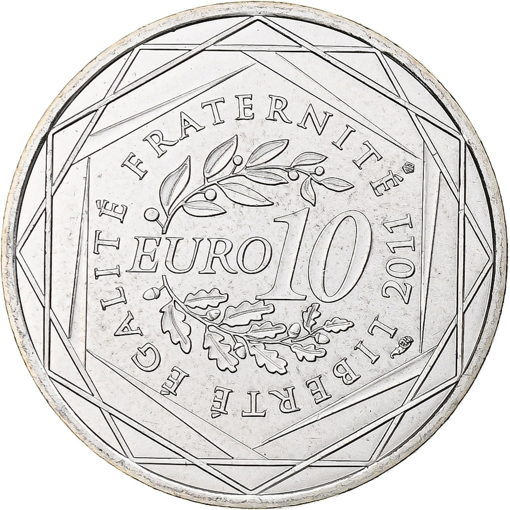 France, 10 Euro, Poitou-Charentes, 2011, Paris, MS(65-70), Silver, KM:1748