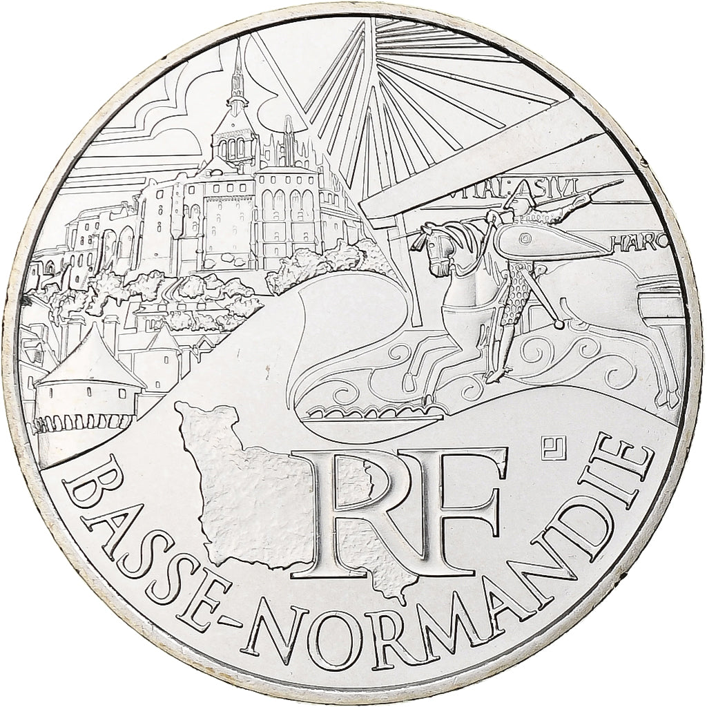 France, 10 Euro, Basse Normandie, 2011, Paris, FDC, Argent, KM:1729