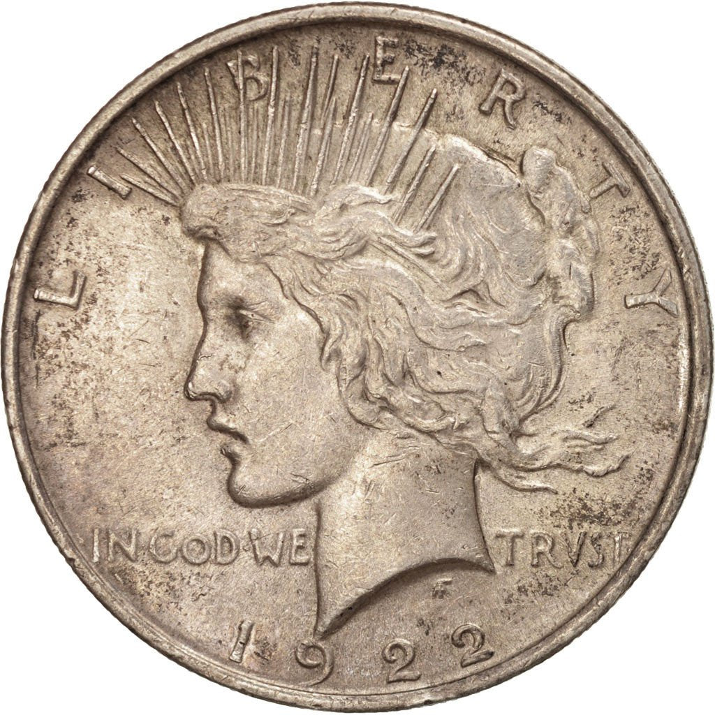 UNITED STATES, Peace Dollar, Dollar, 1922, U.S. Mint, KM #150, EF(40-45),...