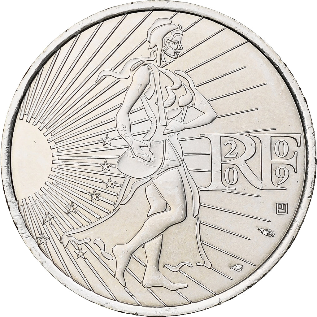 France, 10 Euro, 2009, Semeuse, MS(65-70), Silver, KM:1580