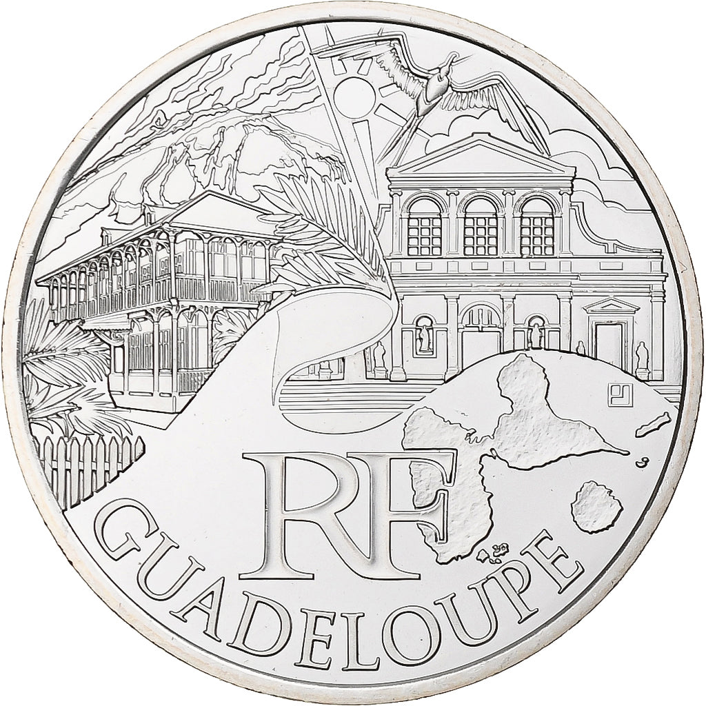 Frankrijk, 10 Euro, Guadeloupe, 2011, Paris, Zilver, FDC, KM:1737