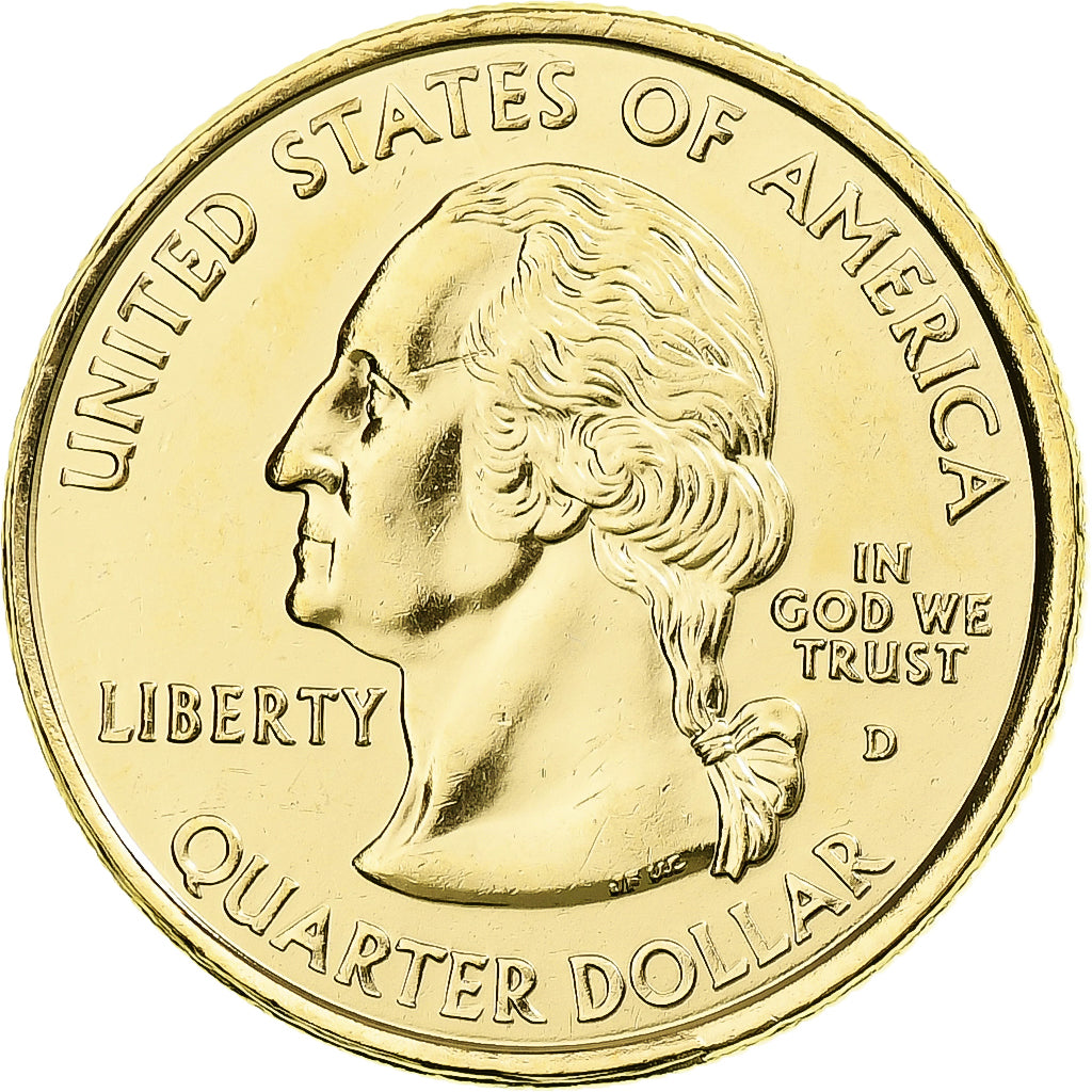 Stati Uniti, New York, Quarter, 2001, U.S. Mint, Denver, golden, FDC, Rame