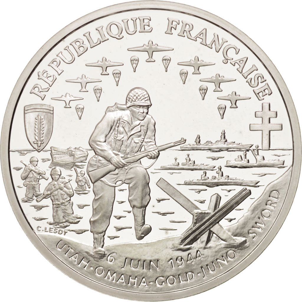 FRANCE, Franc, 1993, KM #1014, MS(65-70), Silver, 22.20