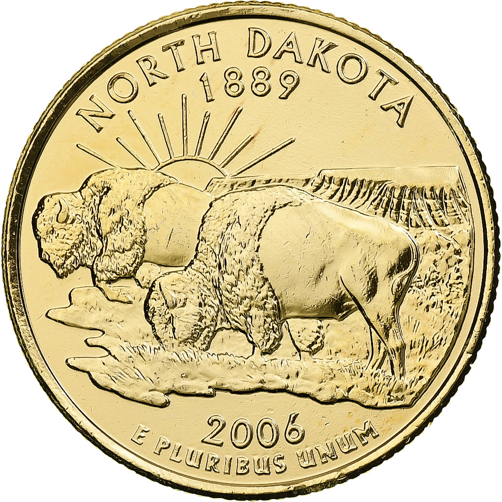Verenigde Staten, North Dakota, Quarter, 2006, U.S. Mint, Philadelphia, golden