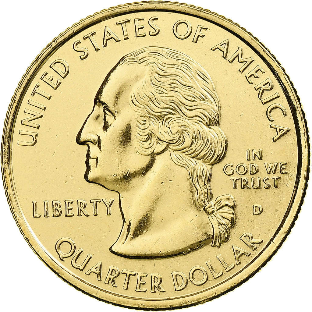 Estados Unidos, Delaware, Quarter, 1999, U.S. Mint, Denver, gold-plated coin