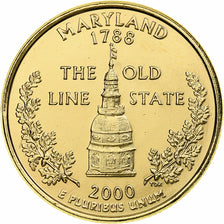 Stati Uniti, Maryland, Quarter, 2000, U.S. Mint, FDC, Gold plated