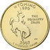 Stati Uniti, Wyoming, Quarter, 2007, U.S. Mint, Denver, golden, FDC, Rame