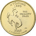 Stati Uniti, Wyoming, Quarter, 2007, U.S. Mint, Denver, golden, FDC, Rame