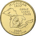 Estados Unidos, Michigan, Quarter, 2004, U.S. Mint, Philadelphia, golden, FDC