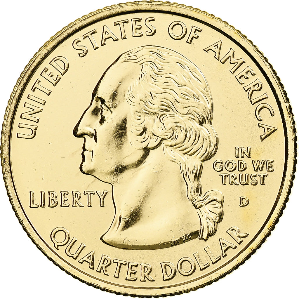 États-Unis, Washington, Quarter, 2007, U.S. Mint, Denver, golden, FDC