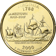 Vereinigte Staaten, Virginia, Quarter, 2000, U.S. Mint, STGL, Gold plated