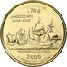 Vereinigte Staaten, Virginia, Quarter, 2000, U.S. Mint, STGL, Gold plated