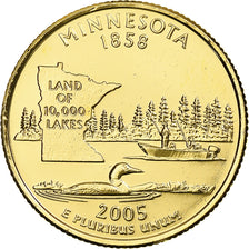 Stati Uniti, Minnesota, Quarter, 2005, United States Mint, Denver, FDC, Gold