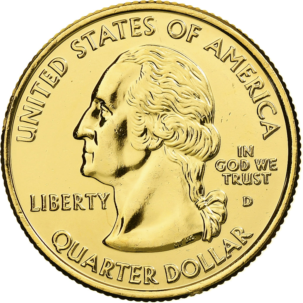 Verenigde Staten, Iowa, Quarter, 2004, United States Mint, Denver, FDC, Verguld