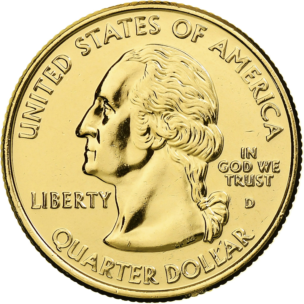 Stati Uniti, Quarter, Kansas, 2005, U.S. Mint, Gold plated, FDC