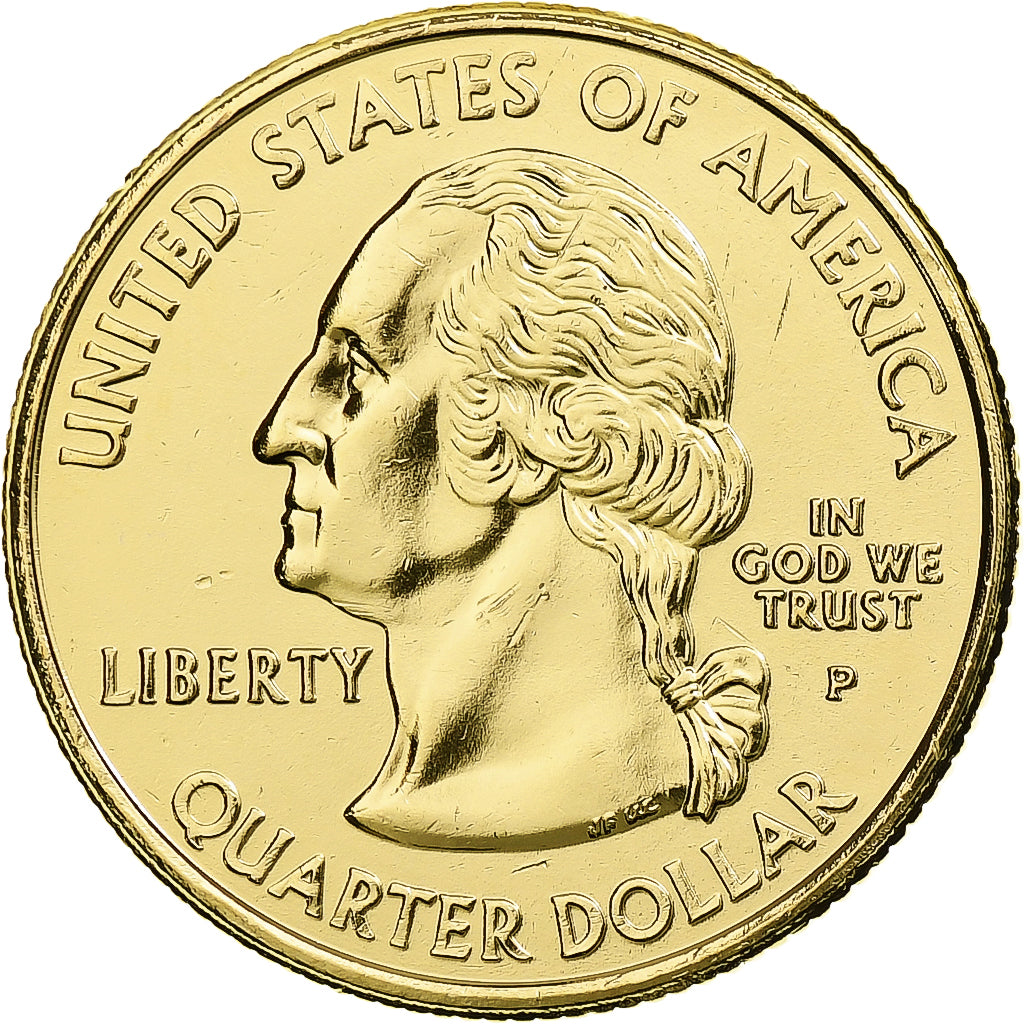 Vereinigte Staaten, Quarter, Tennessee, 2002, U.S. Mint, golden, Copper-Nickel