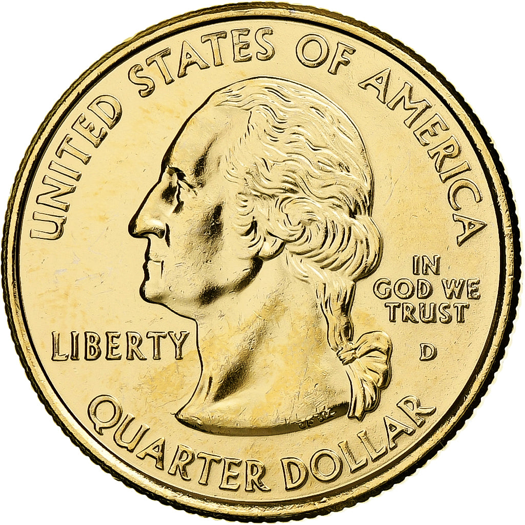 United States, Quarter, Oklahoma, 2008, U.S. Mint, golden, Copper-Nickel Clad